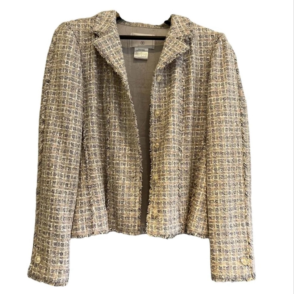 CHANEL Luxurious Cream and Gold Fabric